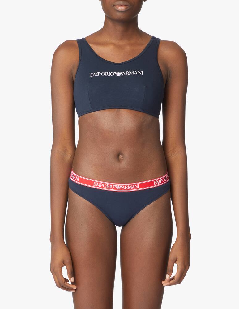 rinascente Emporio Armani Bralette zero gravità in cotone - blu