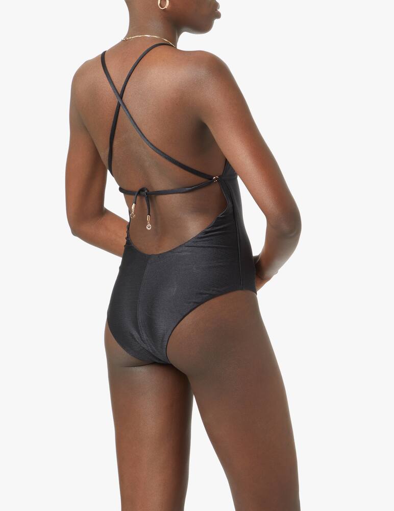 rinascente Emporio Armani Costume intero con spalline e logo - nero