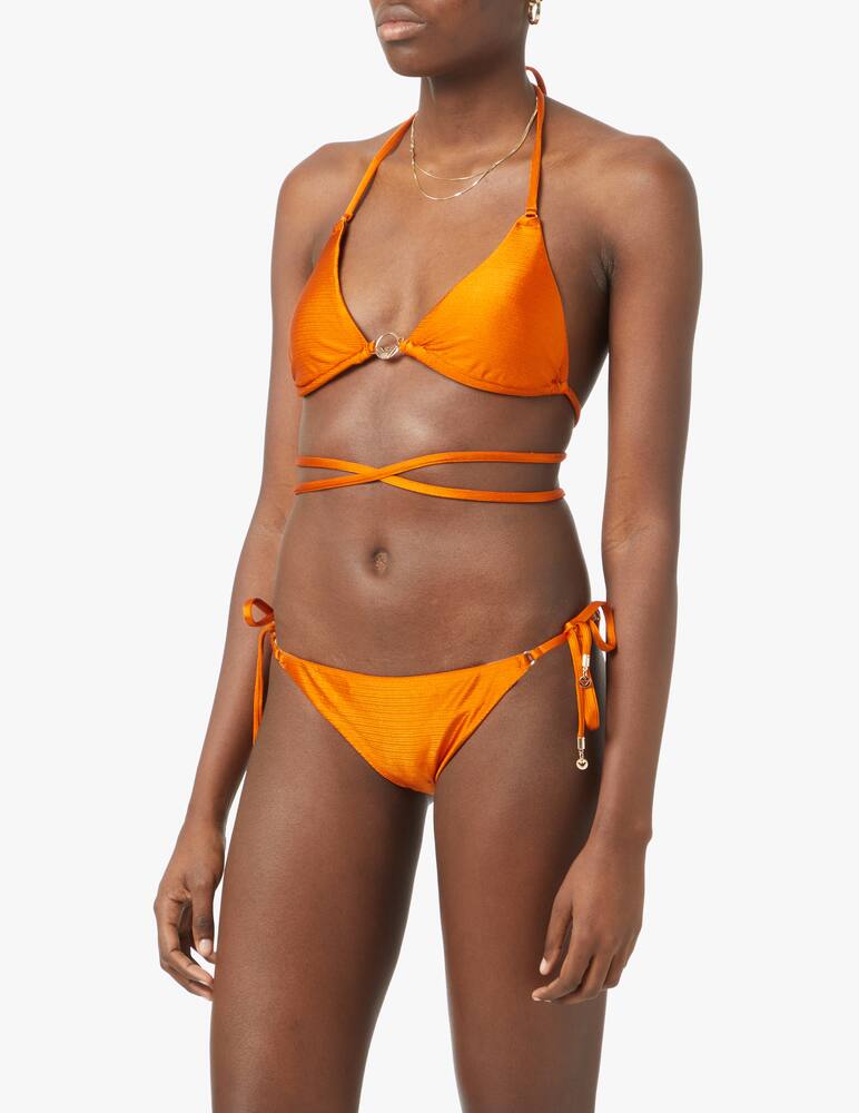 rinascente Emporio Armani Bikini triangolo con lacci e slip con lacci - giallo
