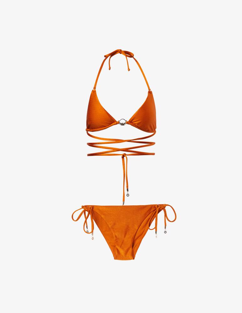 rinascente Emporio Armani Bikini triangolo con lacci e slip con lacci - giallo