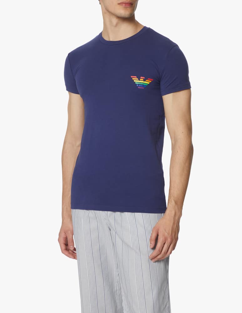 Emporio Armani T-shirt intima rainbow - blu - immagine 3