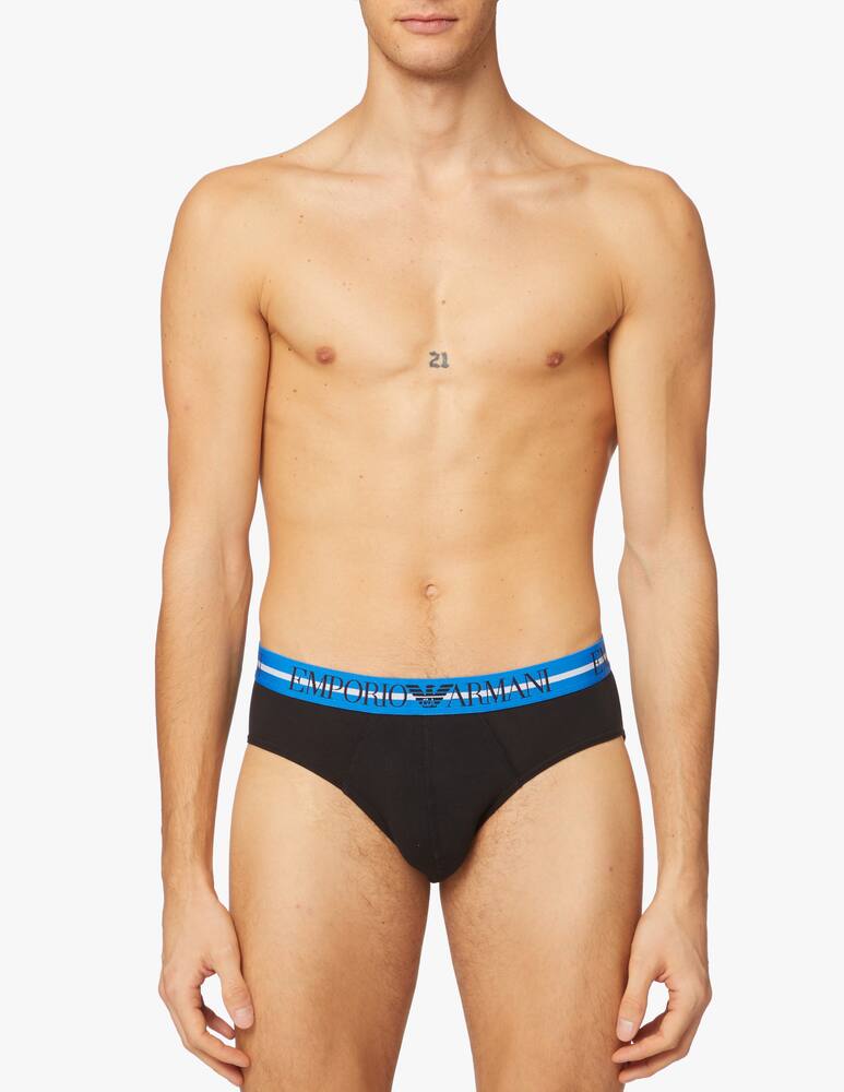 rinascente Emporio Armani 3p brief mixed waistband - black