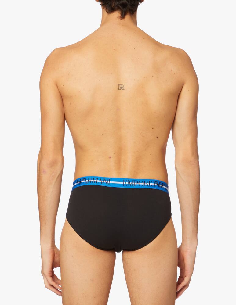 rinascente Emporio Armani 3p brief mixed waistband - black
