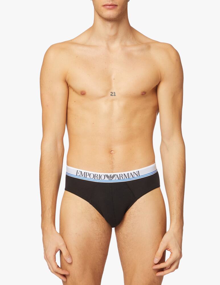 rinascente Emporio Armani 3p brief mixed waistband - black