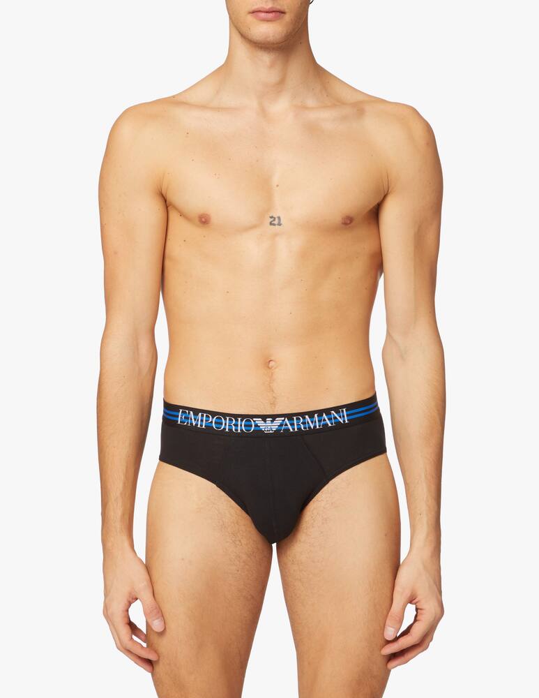 rinascente Emporio Armani 3p brief mixed waistband - black