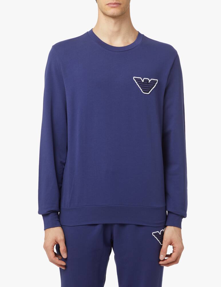 rinascente Emporio Armani Sweater giro stretch frch terry - blu
