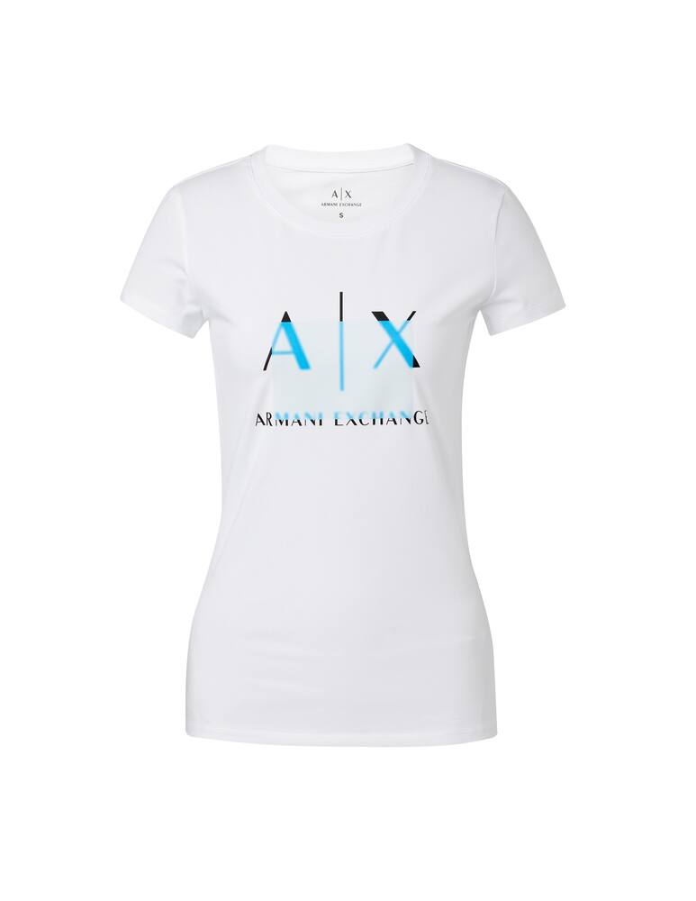 rinascente Armani Exchange T-shirt in cotone con logo AX - bianco