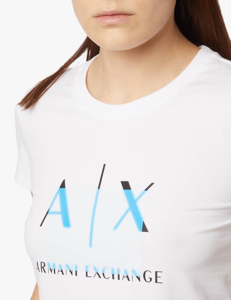 rinascente Armani Exchange T-shirt in cotone con logo AX - bianco