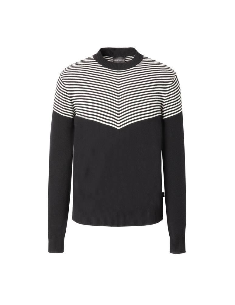 rinascente Emporio Armani Maglia girocollo lana con righe spalle