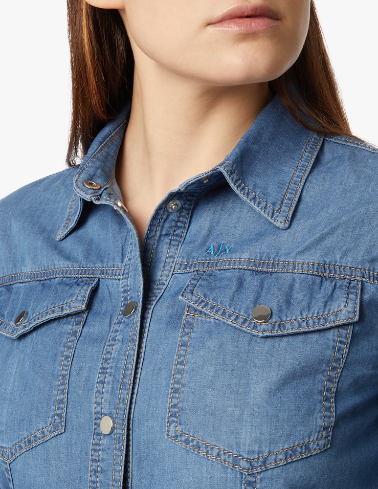 Armani Exchange Denim shirt - light blue - picture 4 Armani Exchange Denim shirt - light blue - picture 4