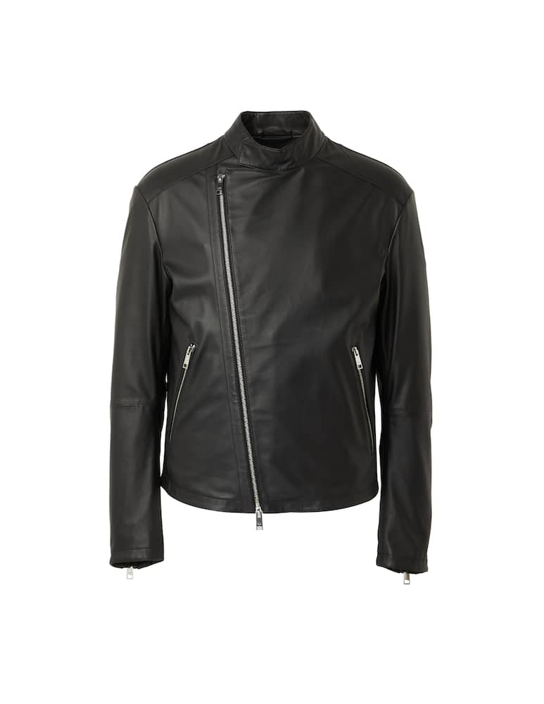 Armani Exchange Leather biker jacket - black - picture 4 Armani Exchange Leather biker jacket - black - picture 4