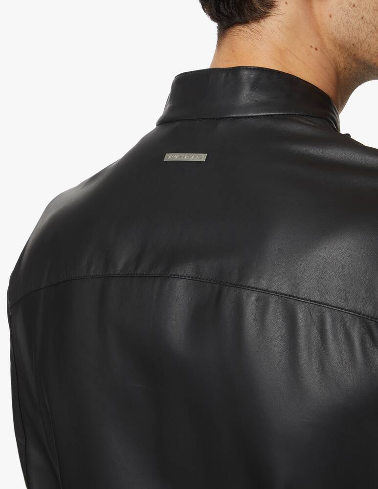 rinascente Armani Exchange Leather biker jacket - black