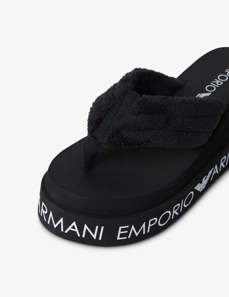 rinascente Emporio Armani Infradito da spiaggia con piattaforma - nero
