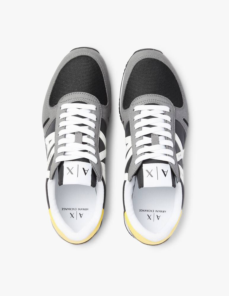 rinascente Armani Exchange Sneakers rio running suede mesh logo - grey