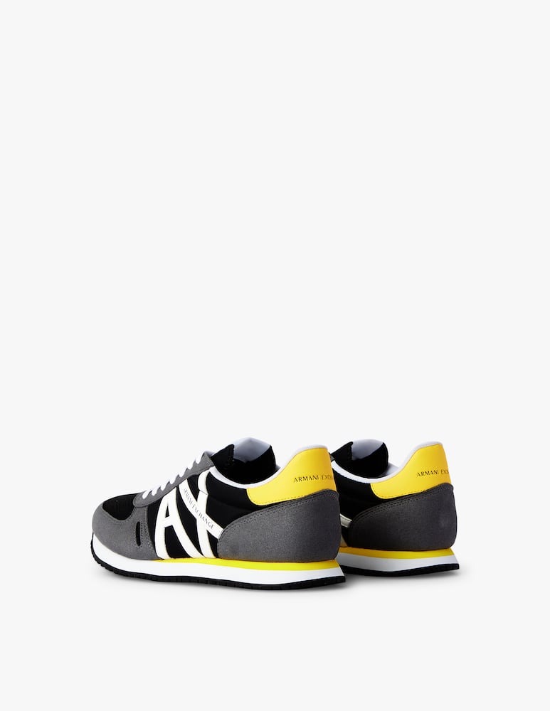 rinascente Armani Exchange Sneakers rio running suede mesh logo - grey