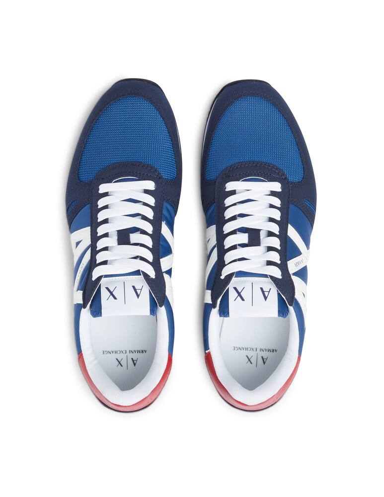 rinascente Armani Exchange Sneakers rio running suede mesh logo - blue