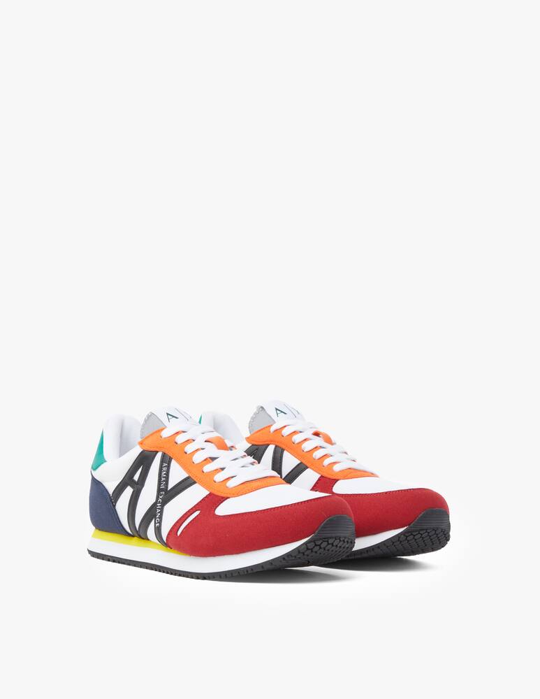 rinascente Armani Exchange Sneakers rio running suede mesh logo - multicolor