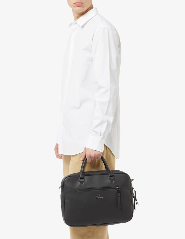 rinascente Armani Exchange Classic leather laptop bag