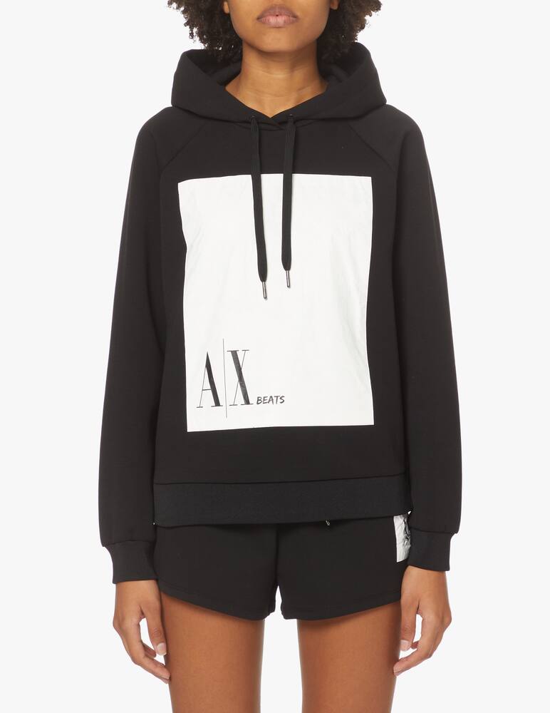 rinascente Armani Exchange Felpa con cappuccio in misto cotone - nero