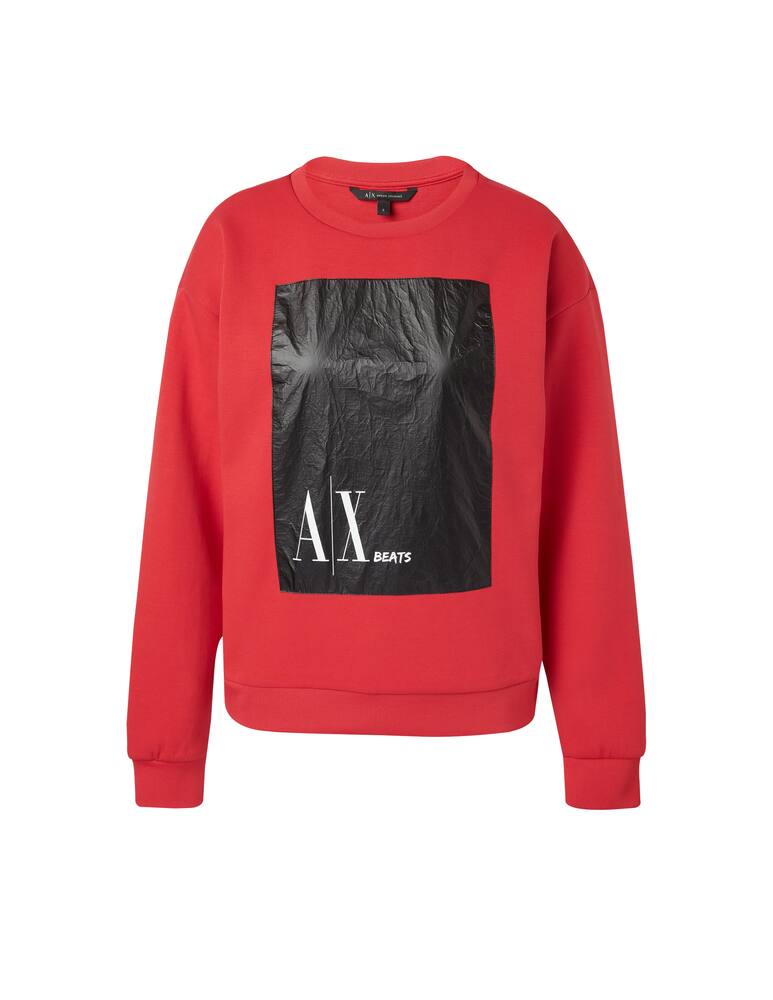 rinascente Armani Exchange Felpa girocollo in misto cotone - rosso