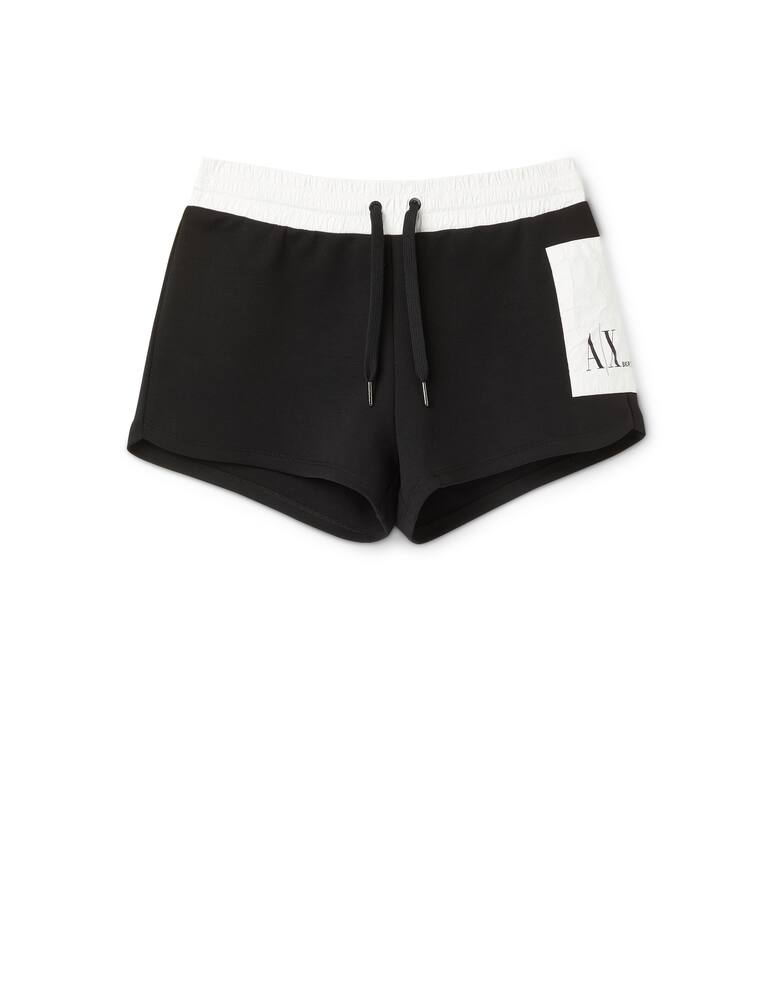 Armani Exchange Pantaloni di tuta corti in cotone - nero - immagine 5
