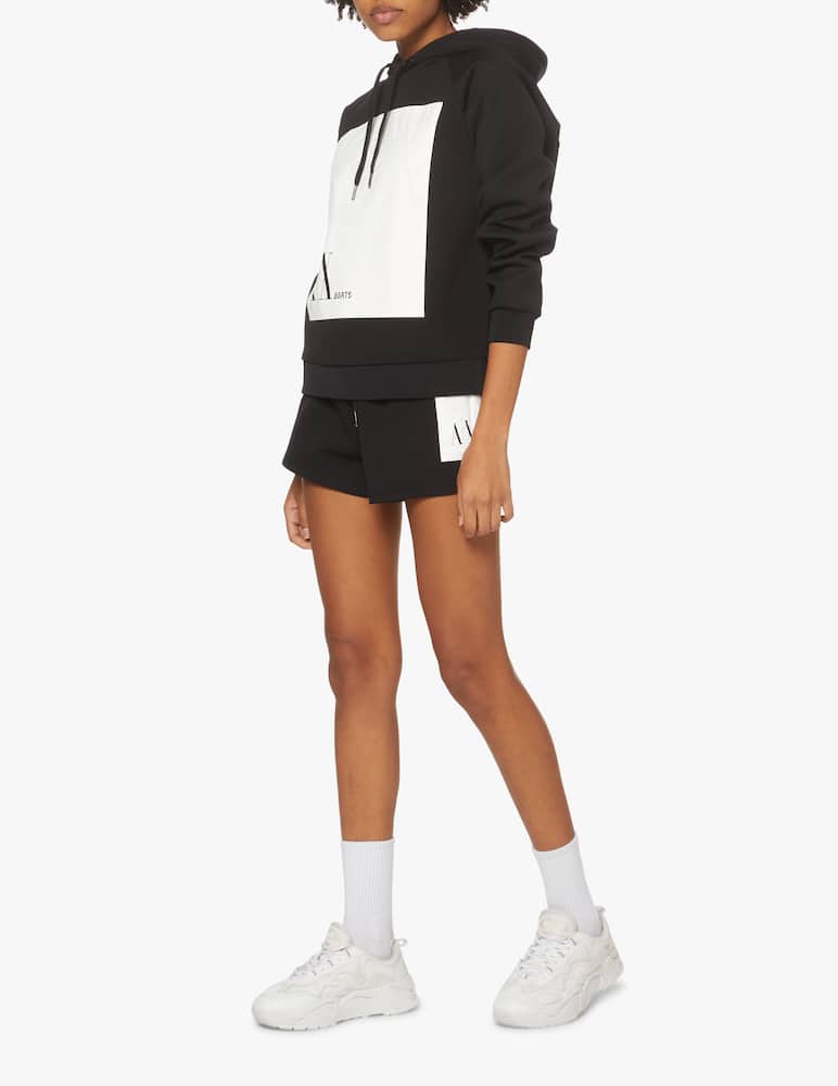Armani Exchange Pantaloni di tuta corti in cotone - nero - immagine 1