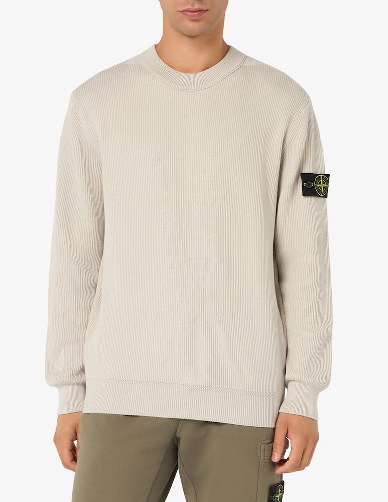 rinascente Stone Island Crew neck ribbed cotton jumper