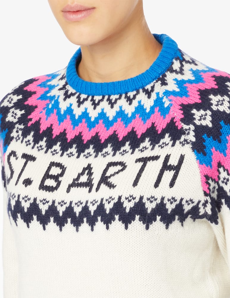 rinascente MC2 Saint Barth Maglione a girocollo in misto lana New queen - Bianco