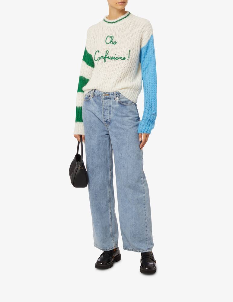 rinascente MC2 Saint Barth  Danya soft box shape wool blend sweater - White