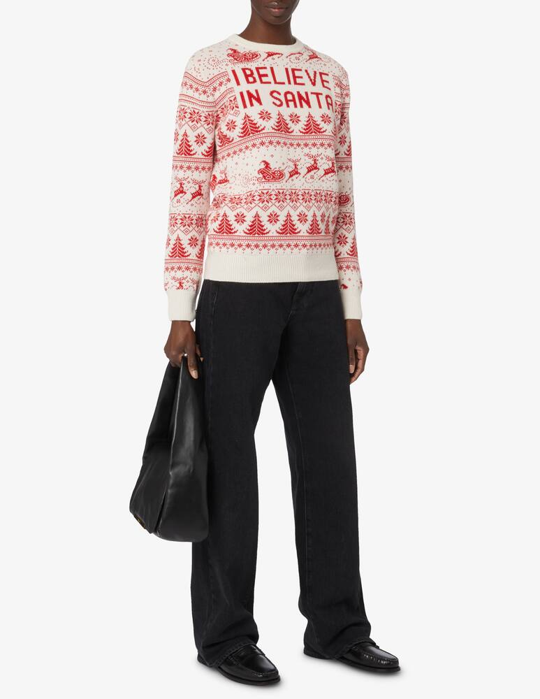 rinascente MC2 Saint Barth New queen wool blend crewneck sweater - White