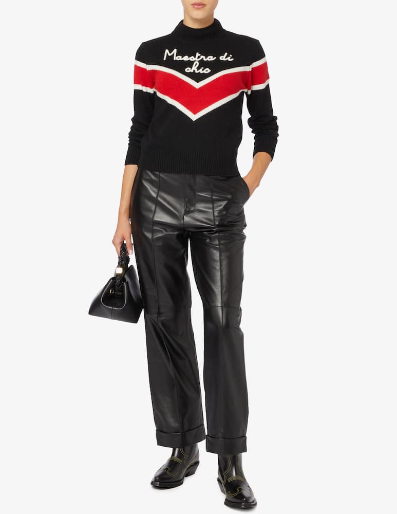 rinascente MC2 Saint Barth Maglione a mezzo collo in misto lana e cashmere Peak - Nero