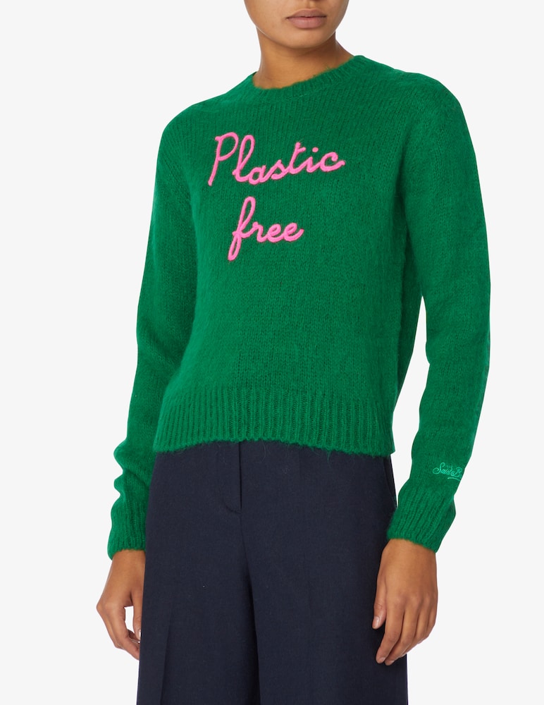 rinascente MC2 Saint Barth New queen wool blend cropped crewneck sweater - Green