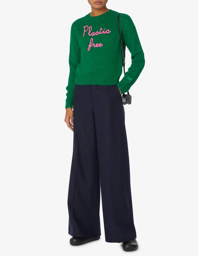 rinascente MC2 Saint Barth New queen wool blend cropped crewneck sweater - Green