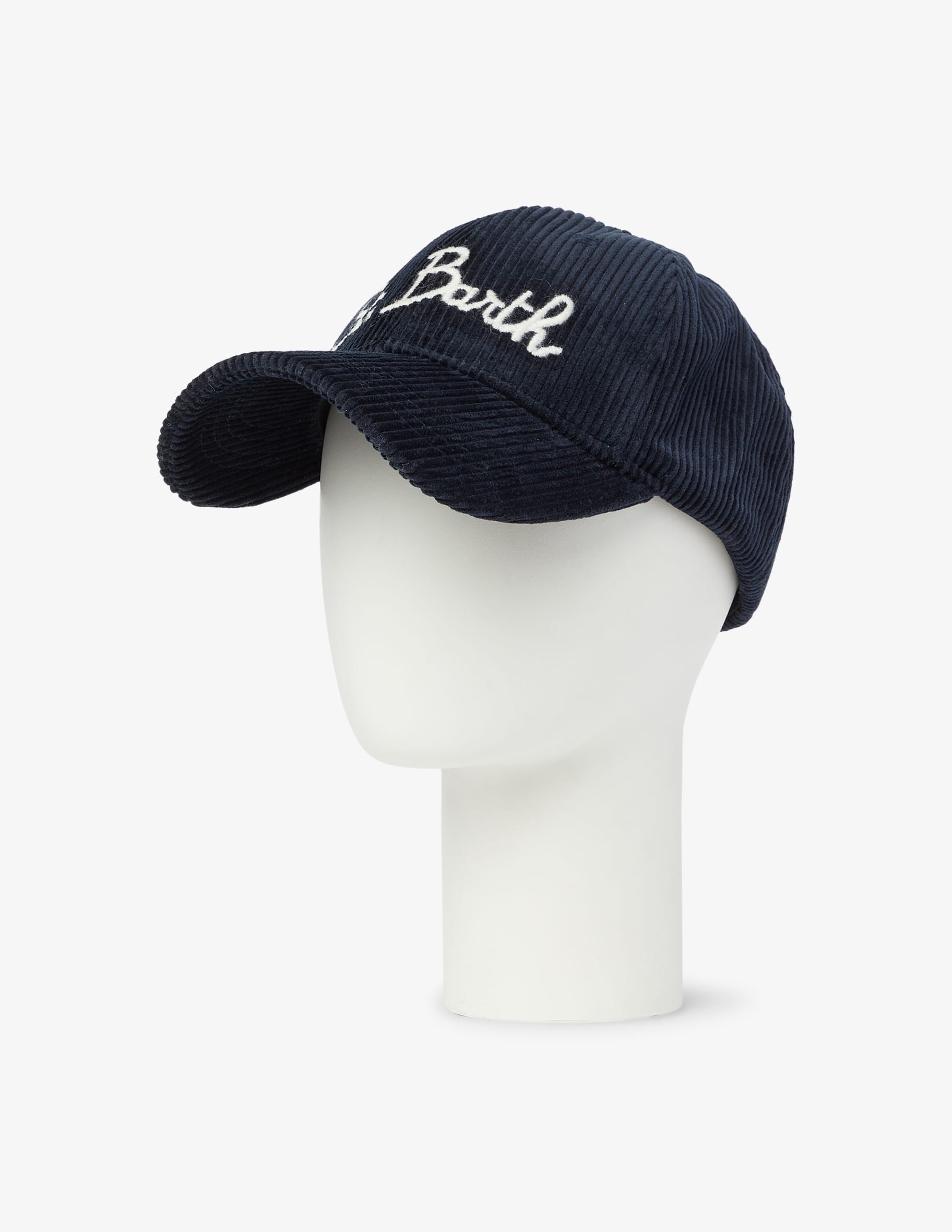 Mc2 Saint Barth Corduroy Baseball Cap With Embroidery