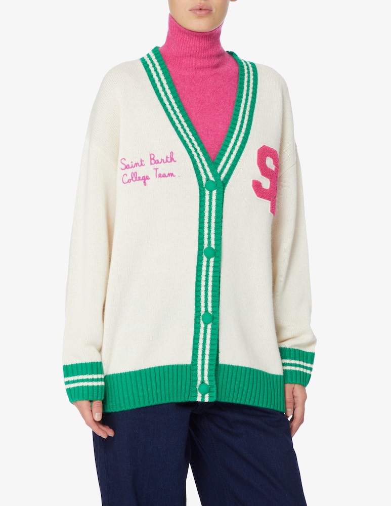 MC2 Saint Barth Chloe college cardigan - White - picture 1 MC2 Saint Barth Chloe college cardigan - White - picture 1