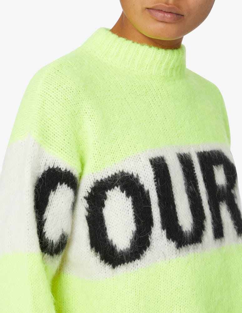 rinascente MC2 Saint Barth  Danya soft box shape wool blend sweater - Green