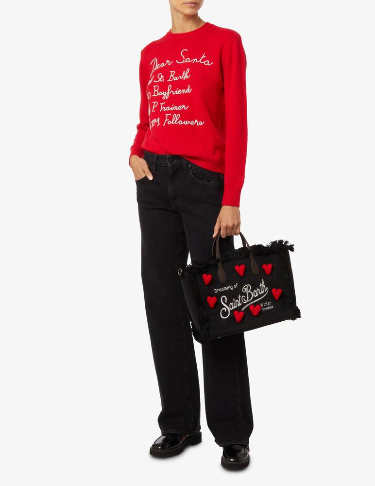 rinascente MC2 Saint Barth Maglione girocollo garzato New Queen - Rosso