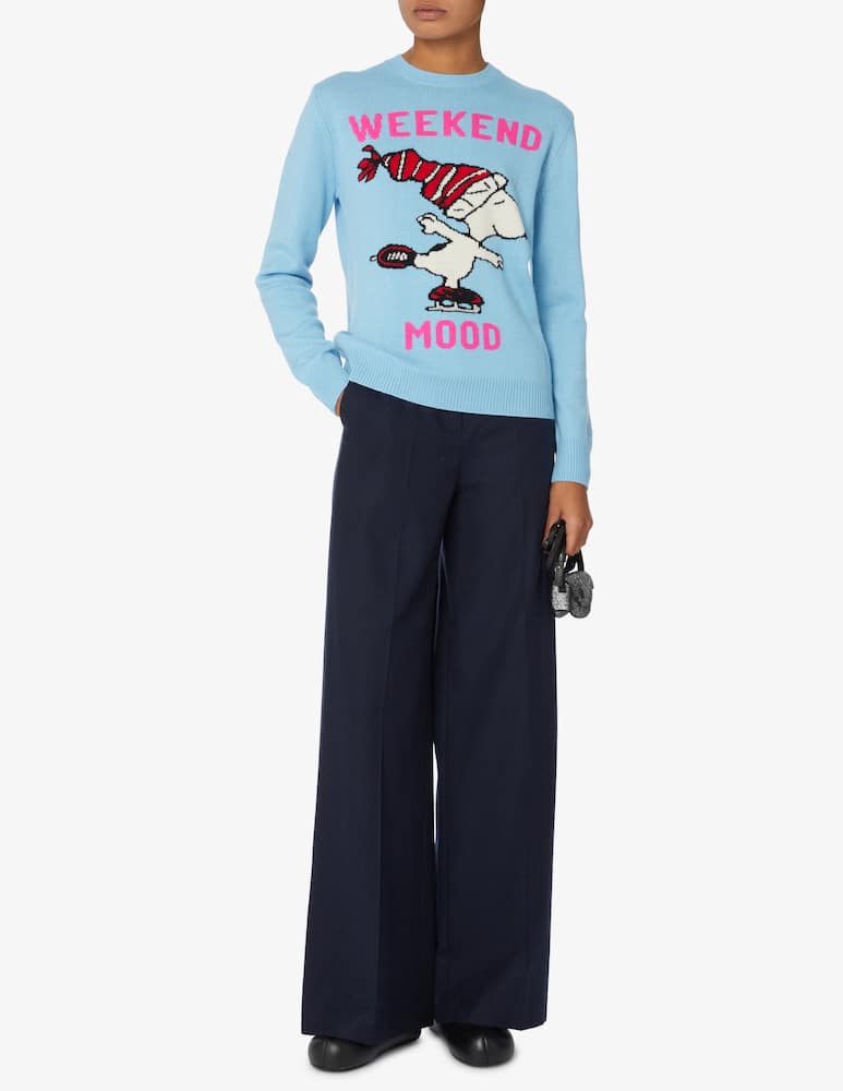 MC2 Saint Barth New queen wool blend crewneck sweater - Light blue - picture 2 MC2 Saint Barth New queen wool blend crewneck sweater - Light blue - picture 2
