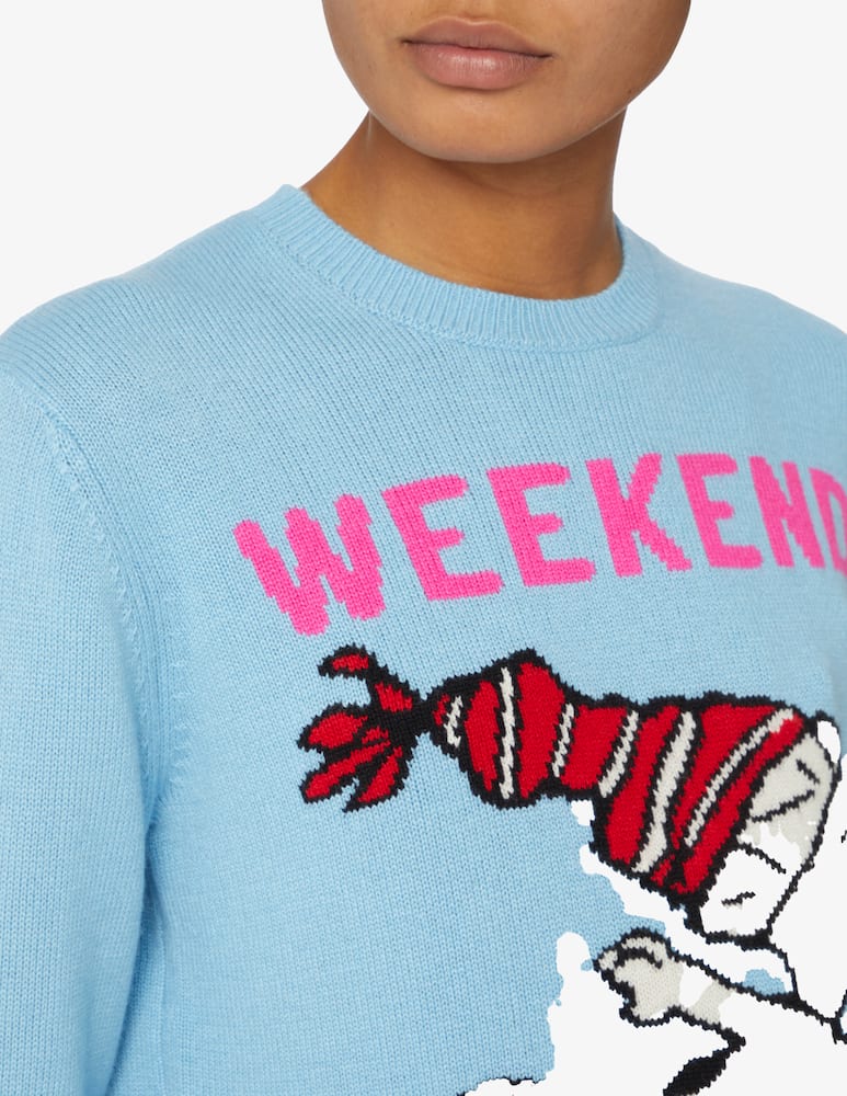 MC2 Saint Barth New queen wool blend crewneck sweater - Light blue - picture 4 MC2 Saint Barth New queen wool blend crewneck sweater - Light blue - picture 4