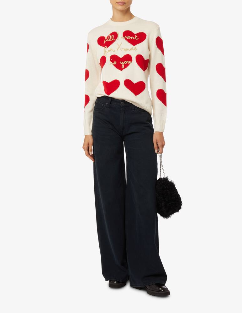 rinascente MC2 Saint Barth New queen wool blend crewneck sweater - White