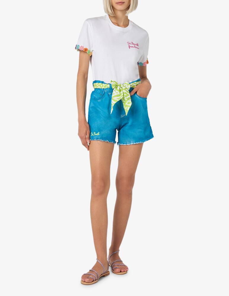 rinascente MC2 Saint Barth Denim patchwork shorts