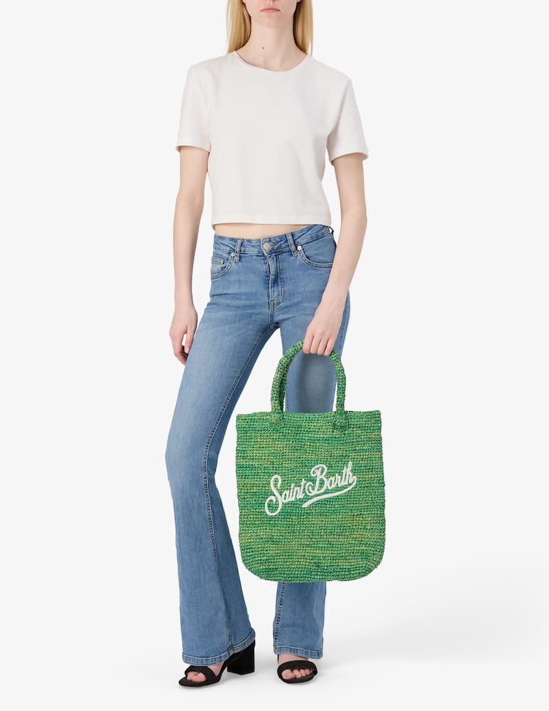 MC2 Saint Barth Borsa shopper  in rafia con logo - immagine 2