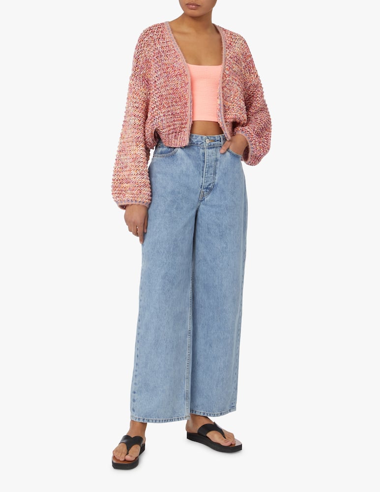 Forte Forte Cardigan crop in cotone - rosa - immagine 2 Forte Forte Cardigan crop in cotone - rosa - immagine 2