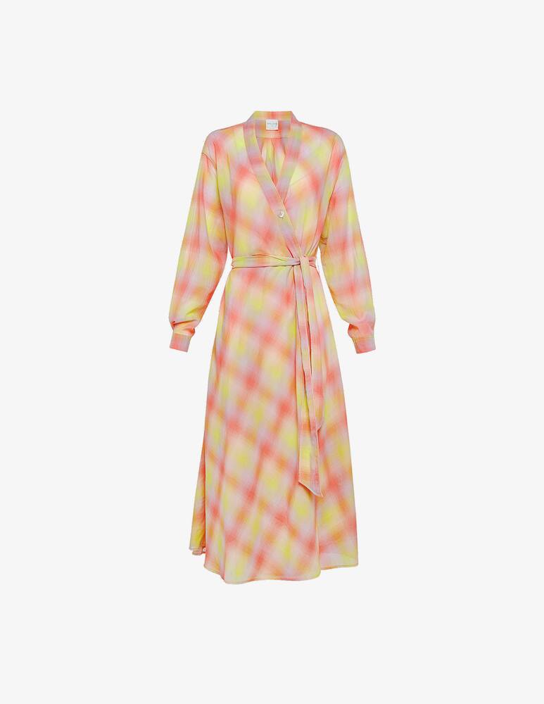 rinascente Forte Forte Midi shirt dress with check print - orange