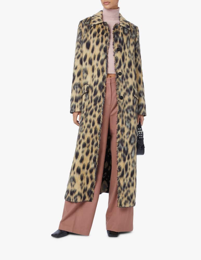 rinascente Forte Forte Jacquard faux fur coat - Brown