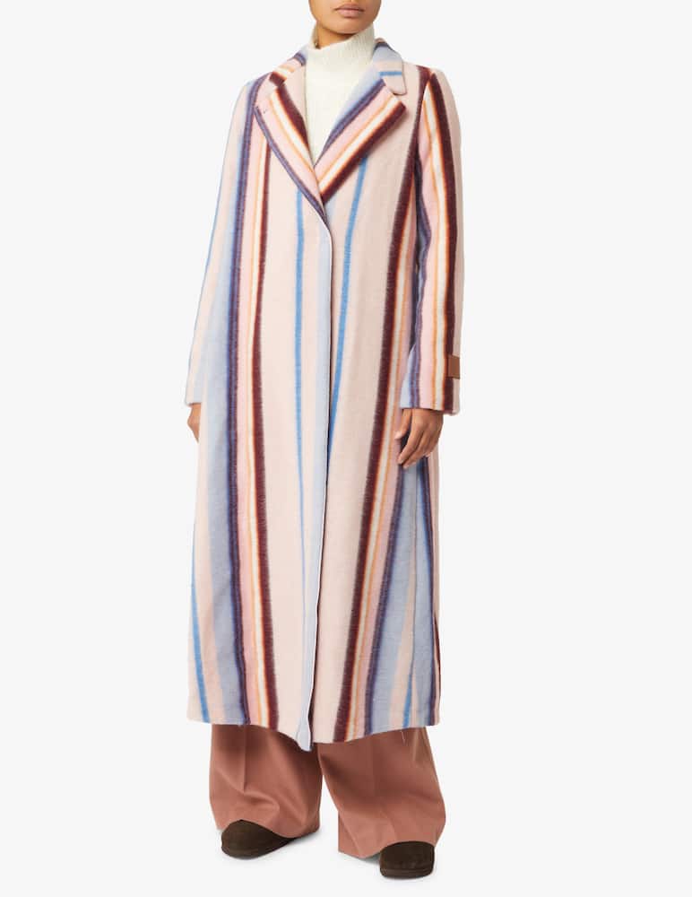 Forte Forte Cappotto a righe garzato - Rosa - immagine 1 Forte Forte Cappotto a righe garzato - Rosa - immagine 1