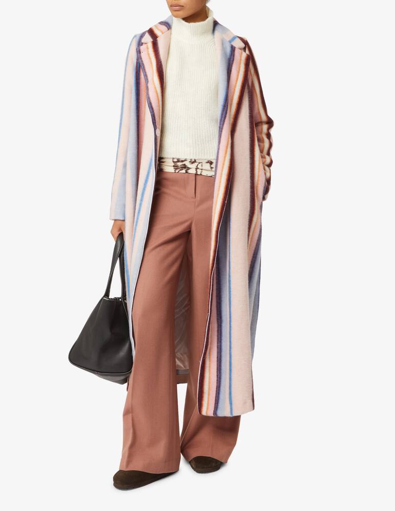 rinascente Forte Forte Cappotto a righe garzato - Rosa