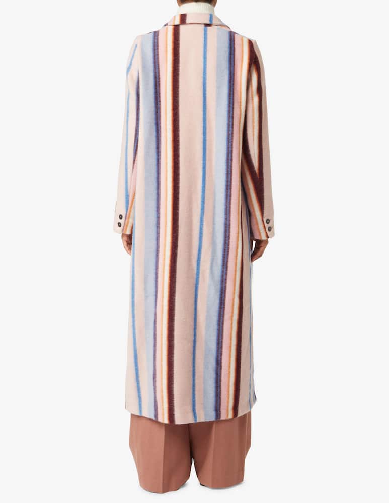 Forte Forte Cappotto a righe garzato - Rosa - immagine 3 Forte Forte Cappotto a righe garzato - Rosa - immagine 3