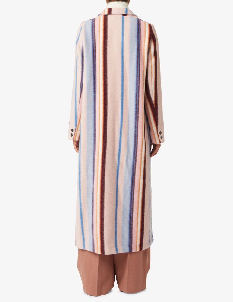 rinascente Forte Forte Cappotto a righe garzato - Rosa