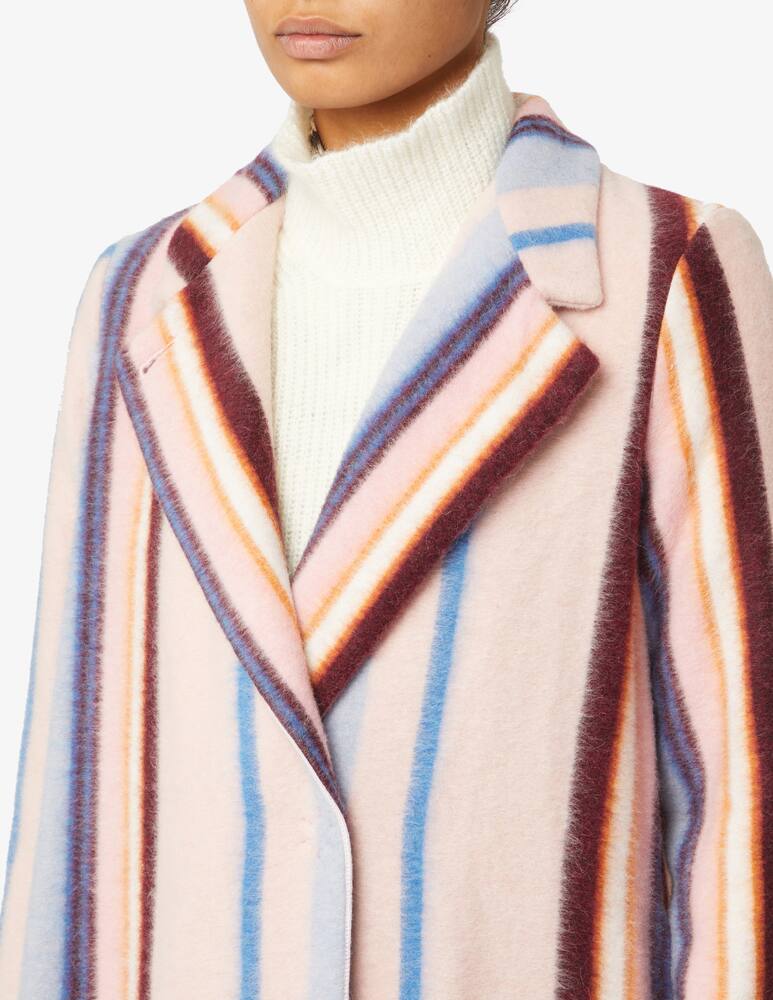 rinascente Forte Forte Cappotto a righe garzato - Rosa